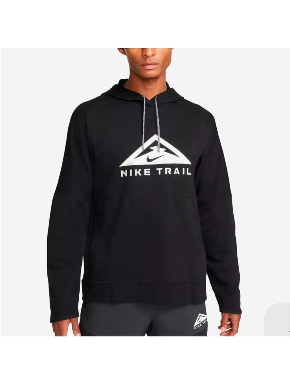 Nike Trail Men's Black Hoodie with White Logo Graphic